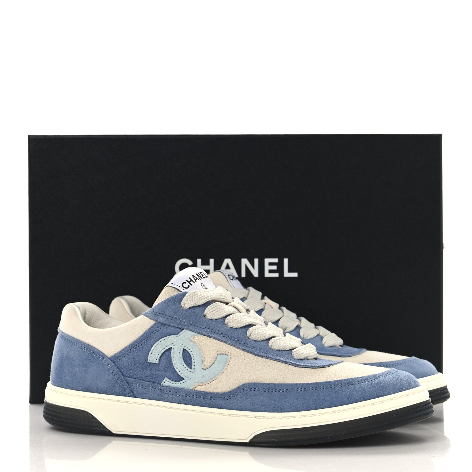 Suede Kidskin Womens CC Sneakers 39 White Blue