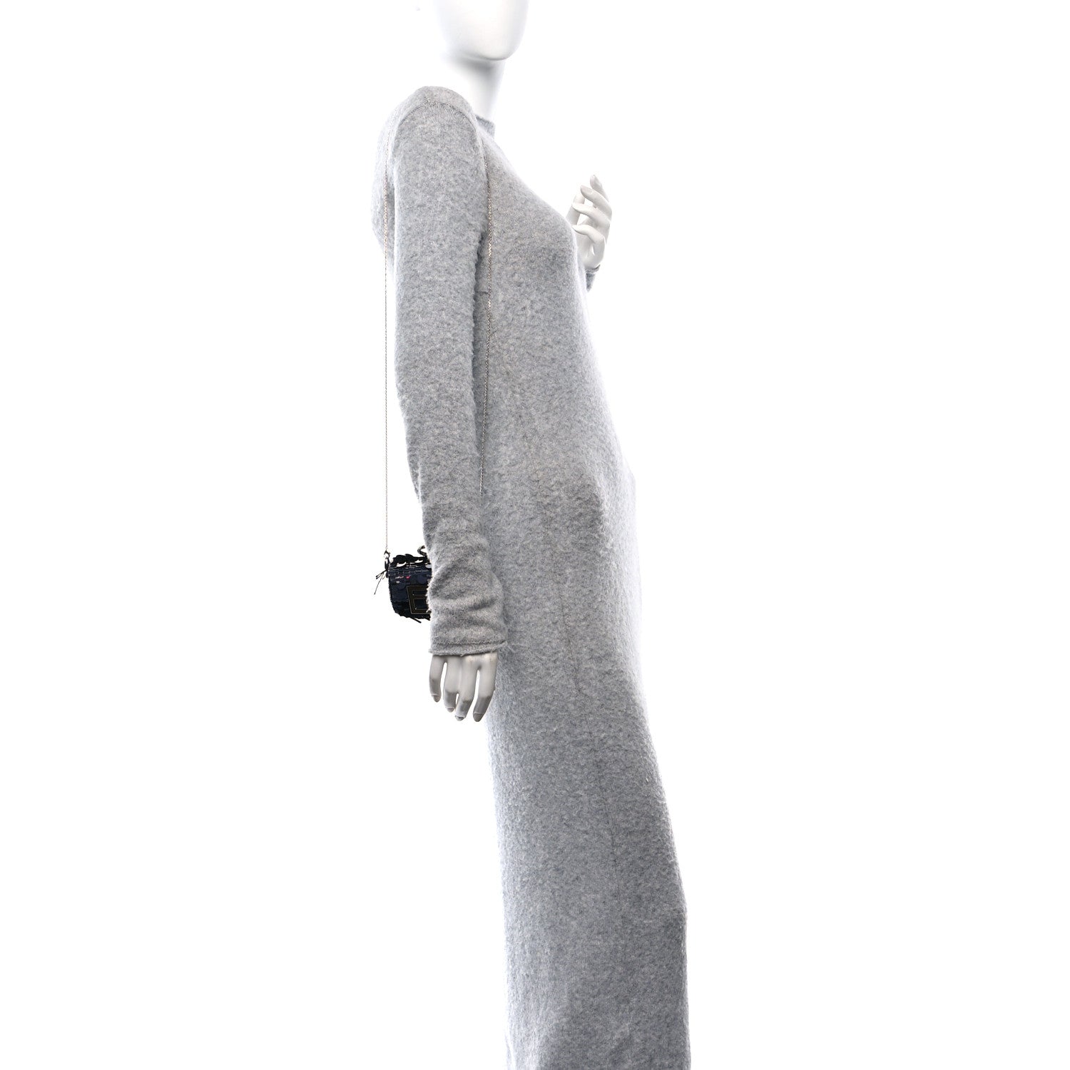 Sequin Paillettes Shiny Nappa Sex and the City Nano Maxi Buckle Baguette Charm Blue