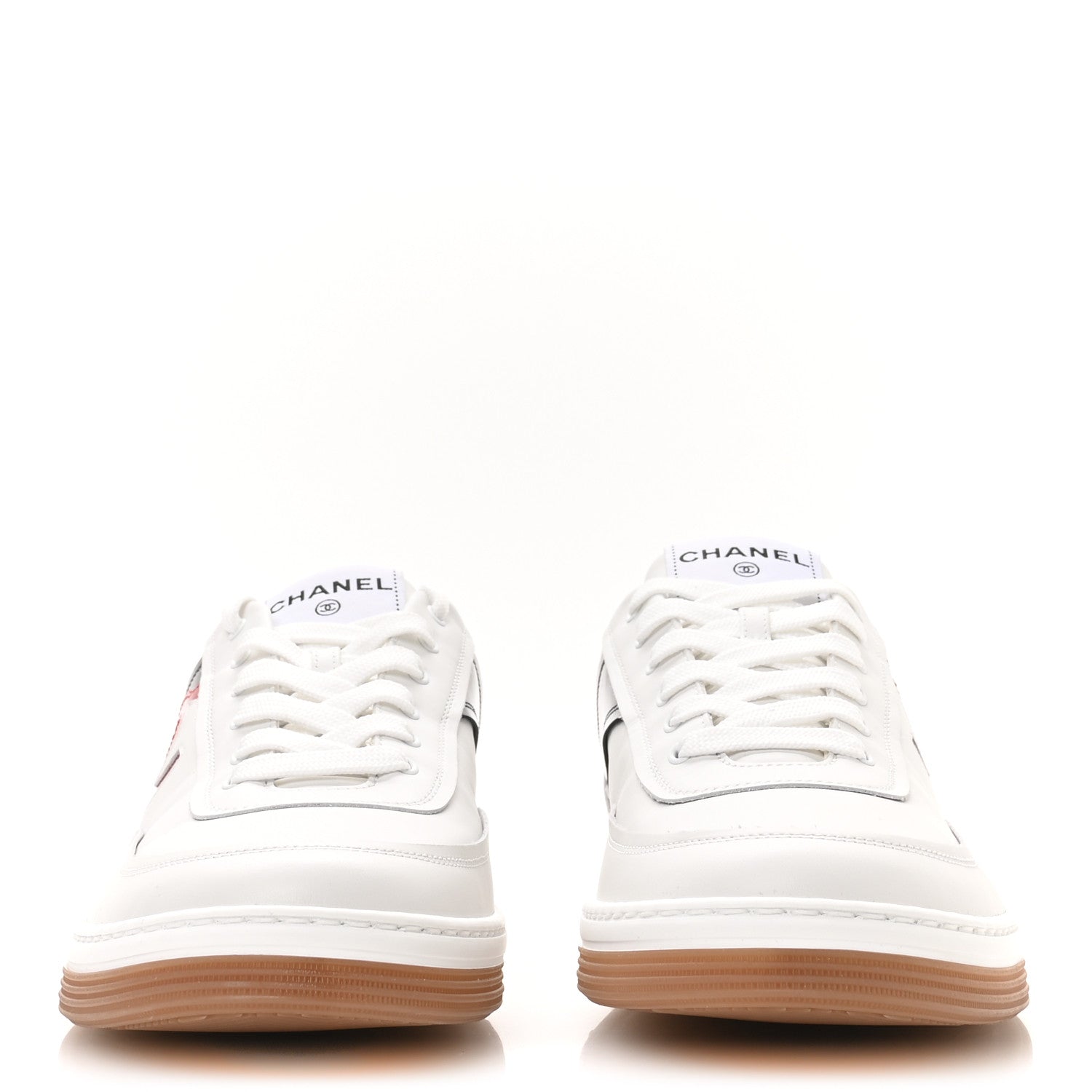 Calfskin Patent Calfskin Mens CC Sneakers 44 White Black Red