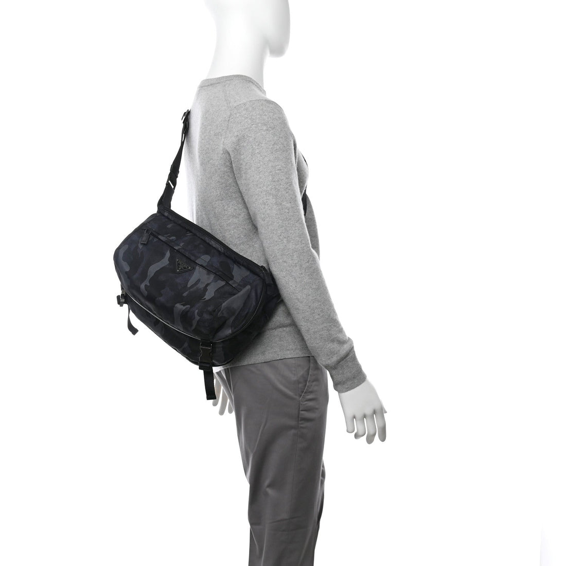 Tessuto Nylon Camouflage Belt Bag Fumo