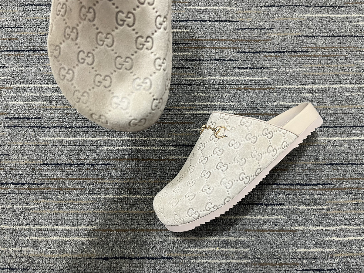 Horsebit Mule Beige Suede