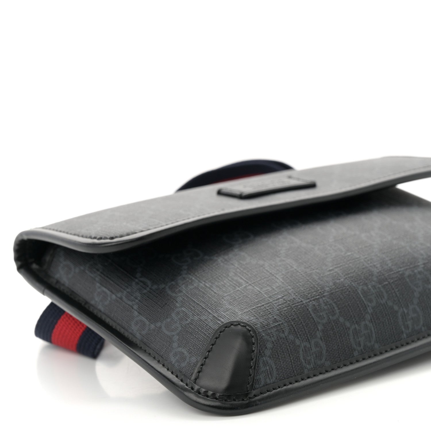 GG Supreme Monogram Web Slim Belt Bag Black Grey