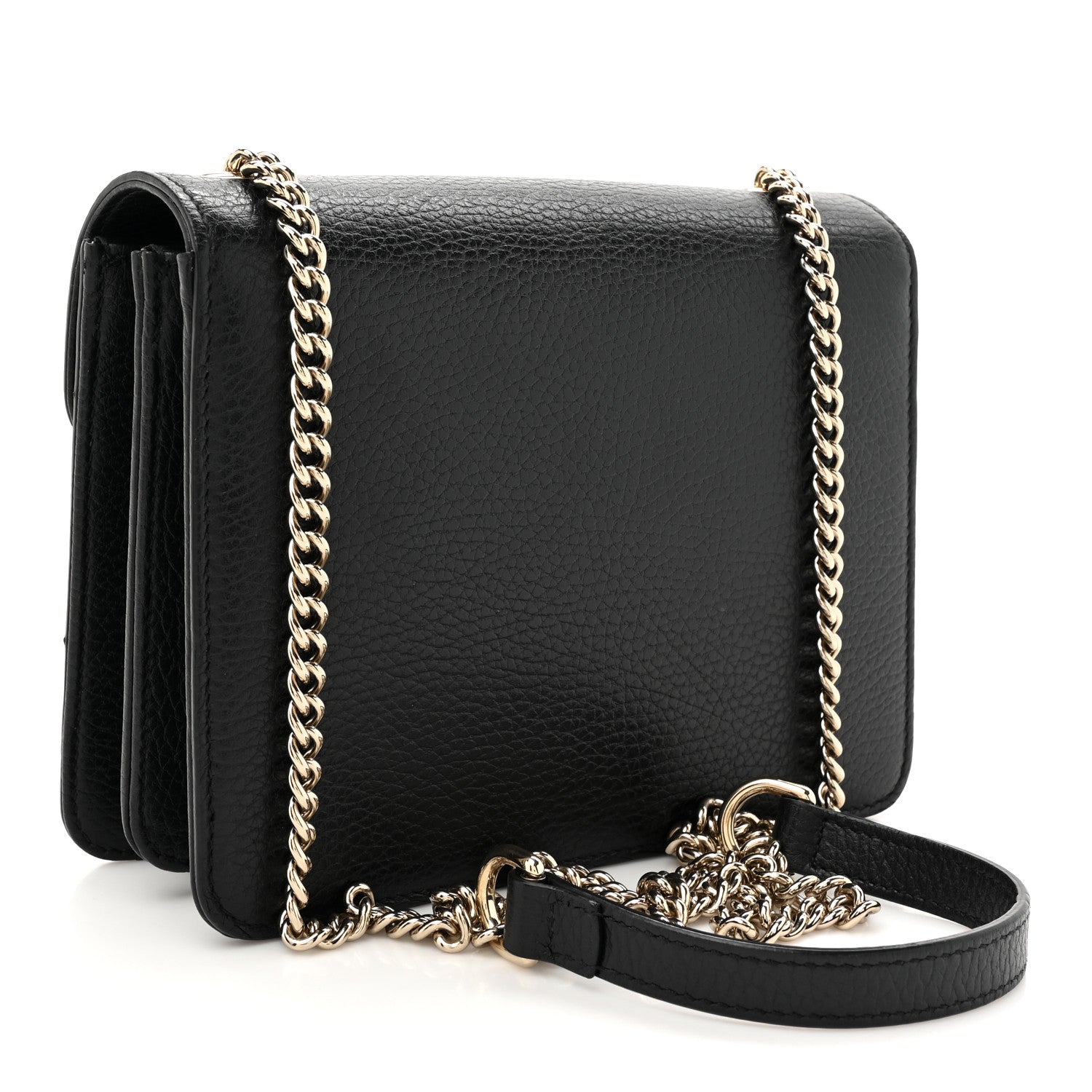 Dollar Calfskin Small Interlocking G Shoulder Bag Black