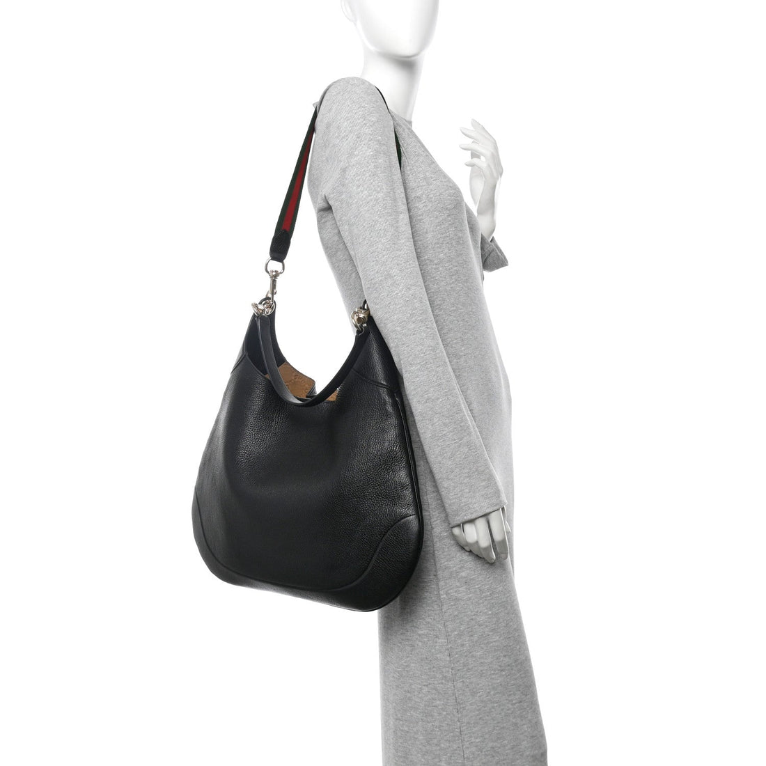 Soft Grained Calfskin Maxi B Hobo Black