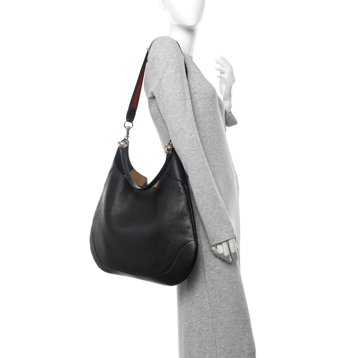 Soft Grained Calfskin Maxi B Hobo Black