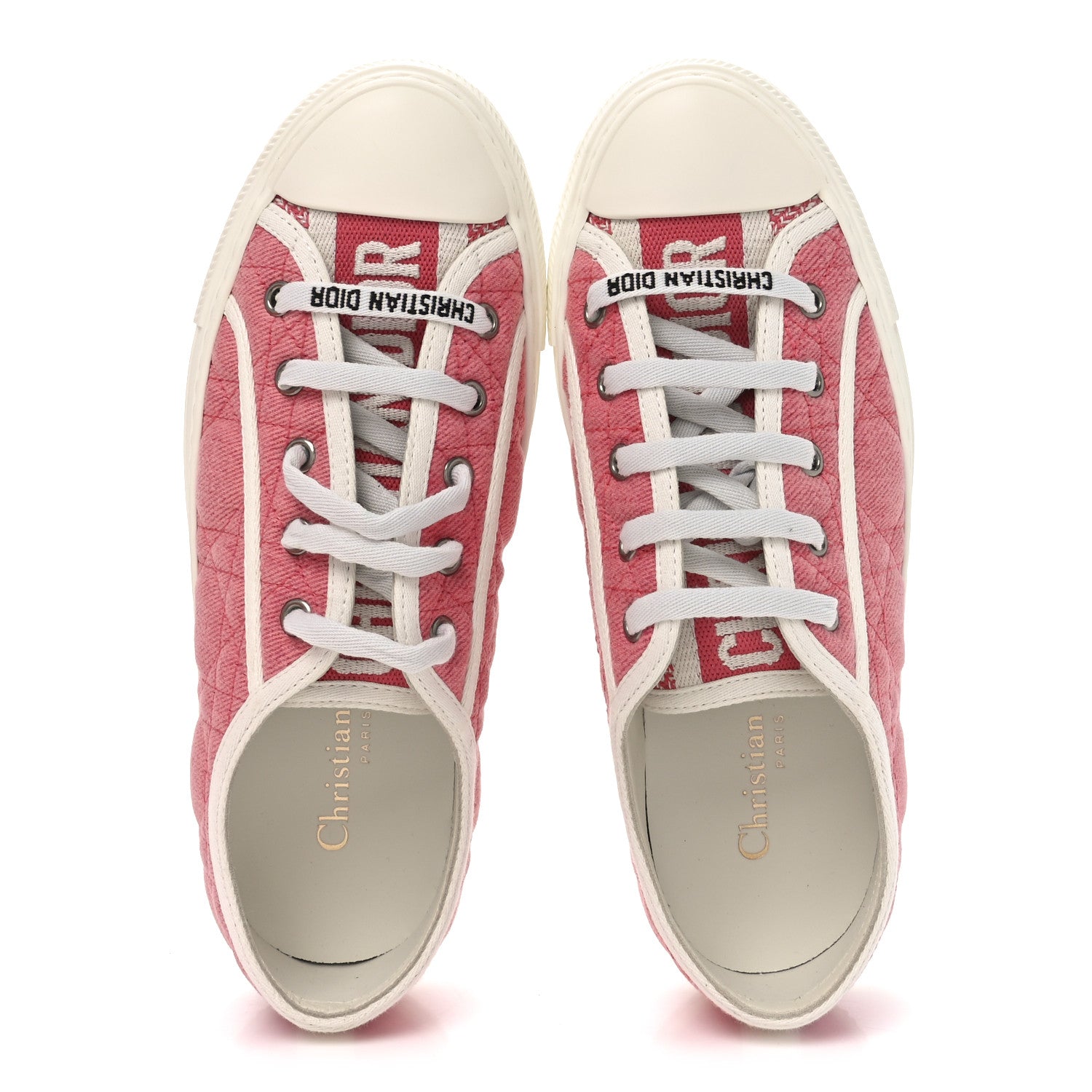 Denim Cannage Walk'N'Dior Low Top Sneakers 36.5 Pink
