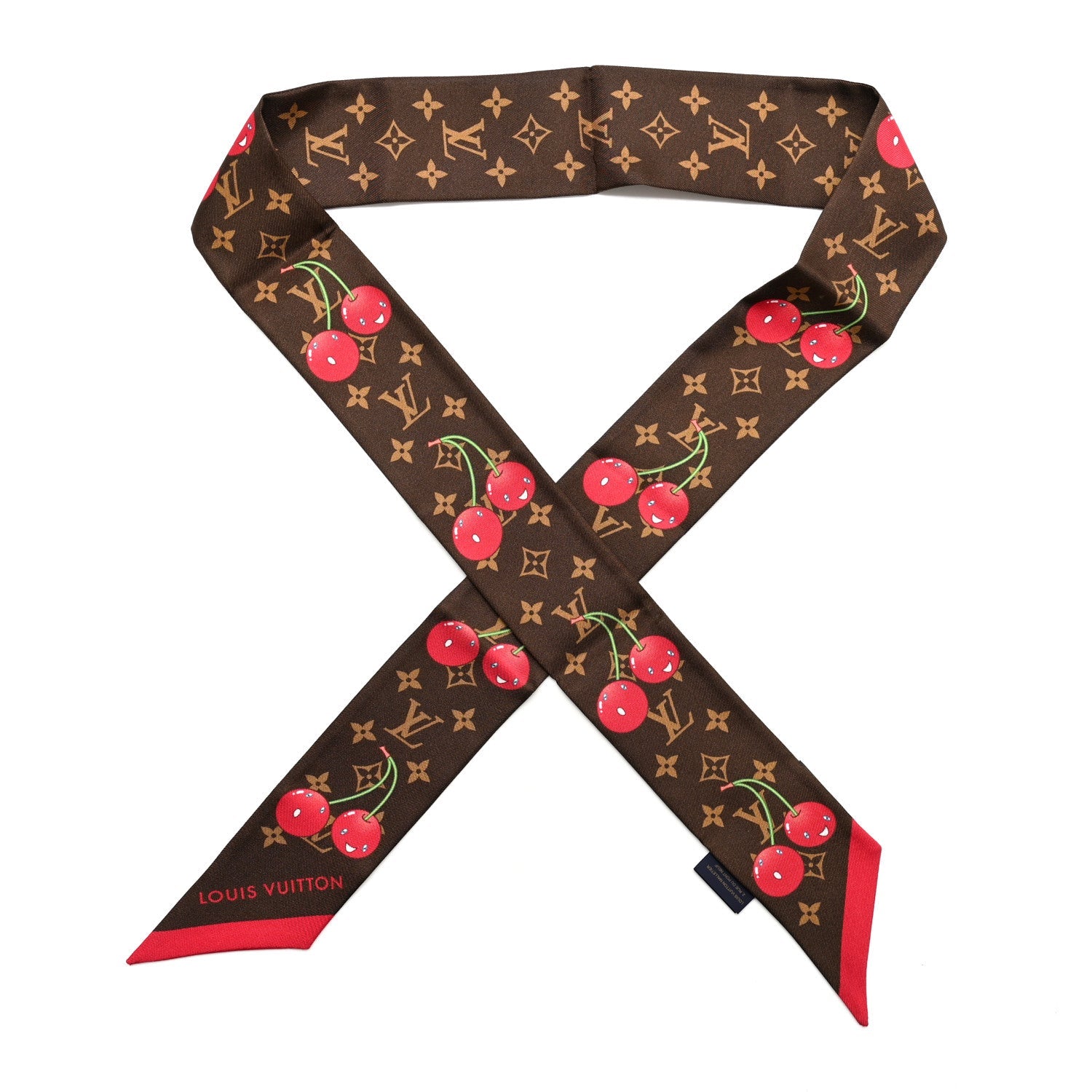 LV X TM Silk Monogram Cerises Bandeau Brown