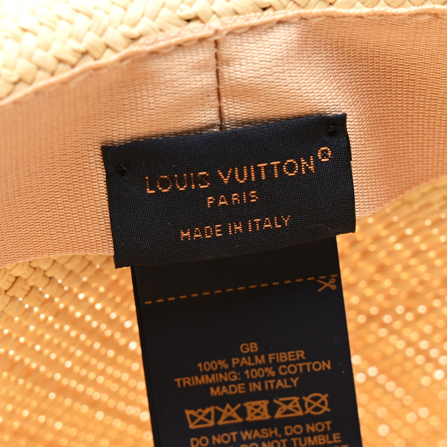 Straw Monogram Bandana Hat Blue