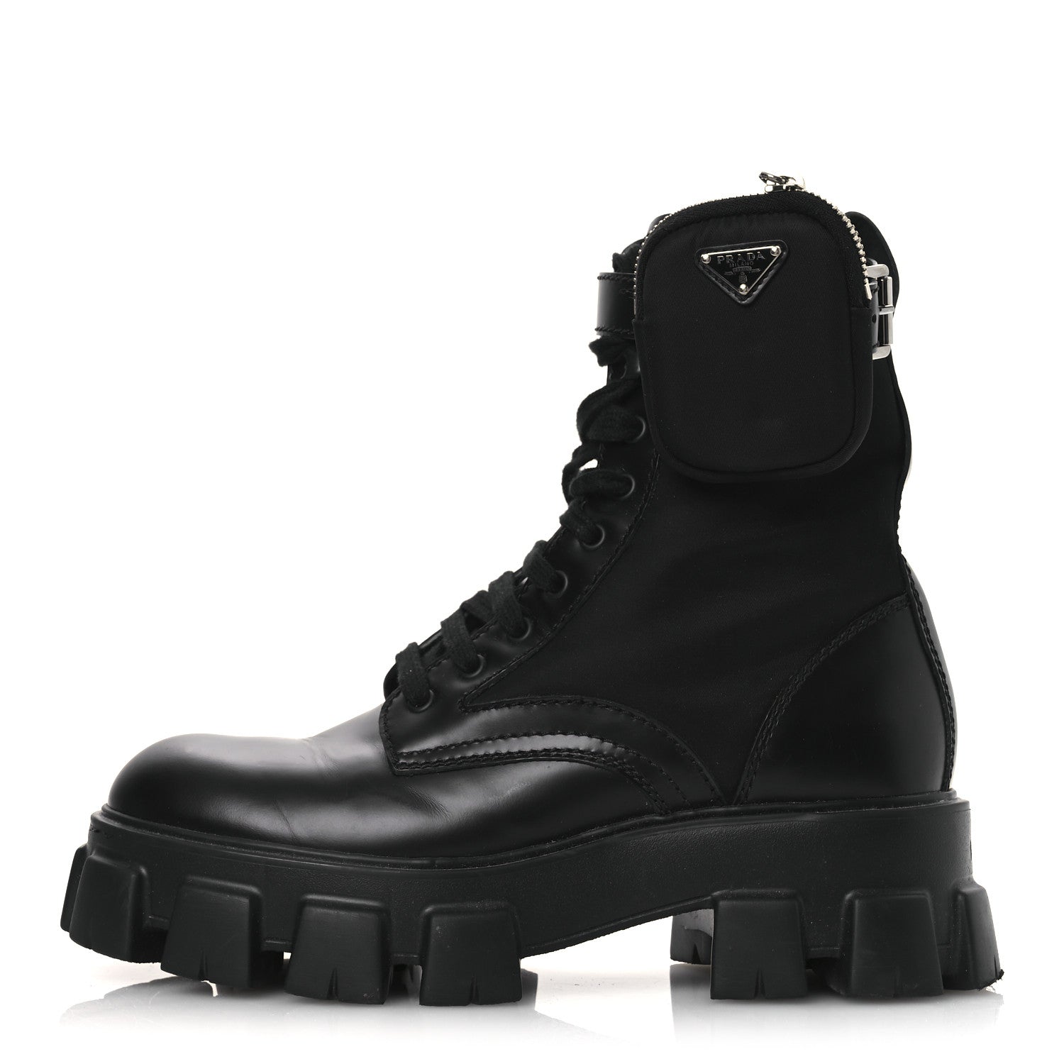 Spazzolato Rois Nylon Metal Triangle Logo Mens Monolith Pouch Pocket 55mm Boots 7.5 Black