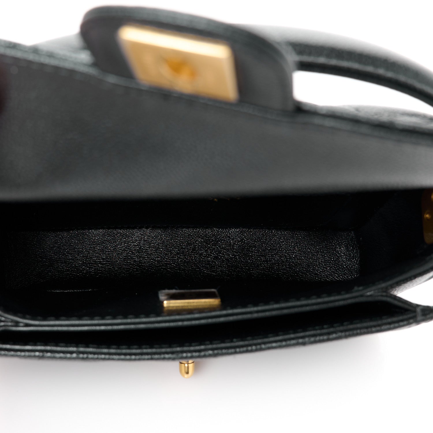 Caviar Quilted Mini Top Handle Flap Black