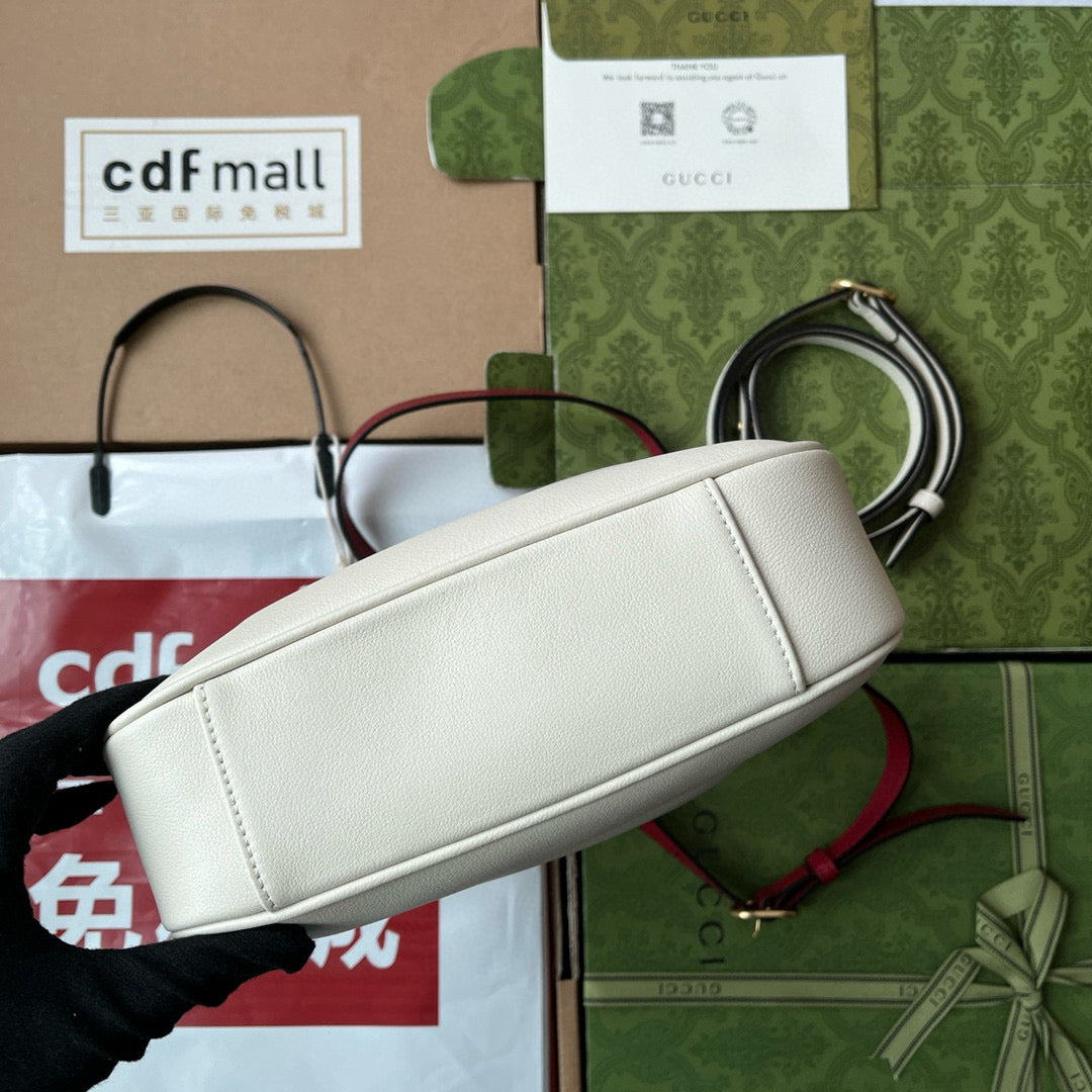 Gucci Diana Small Shoulder Bag White Leather Gold Hardware