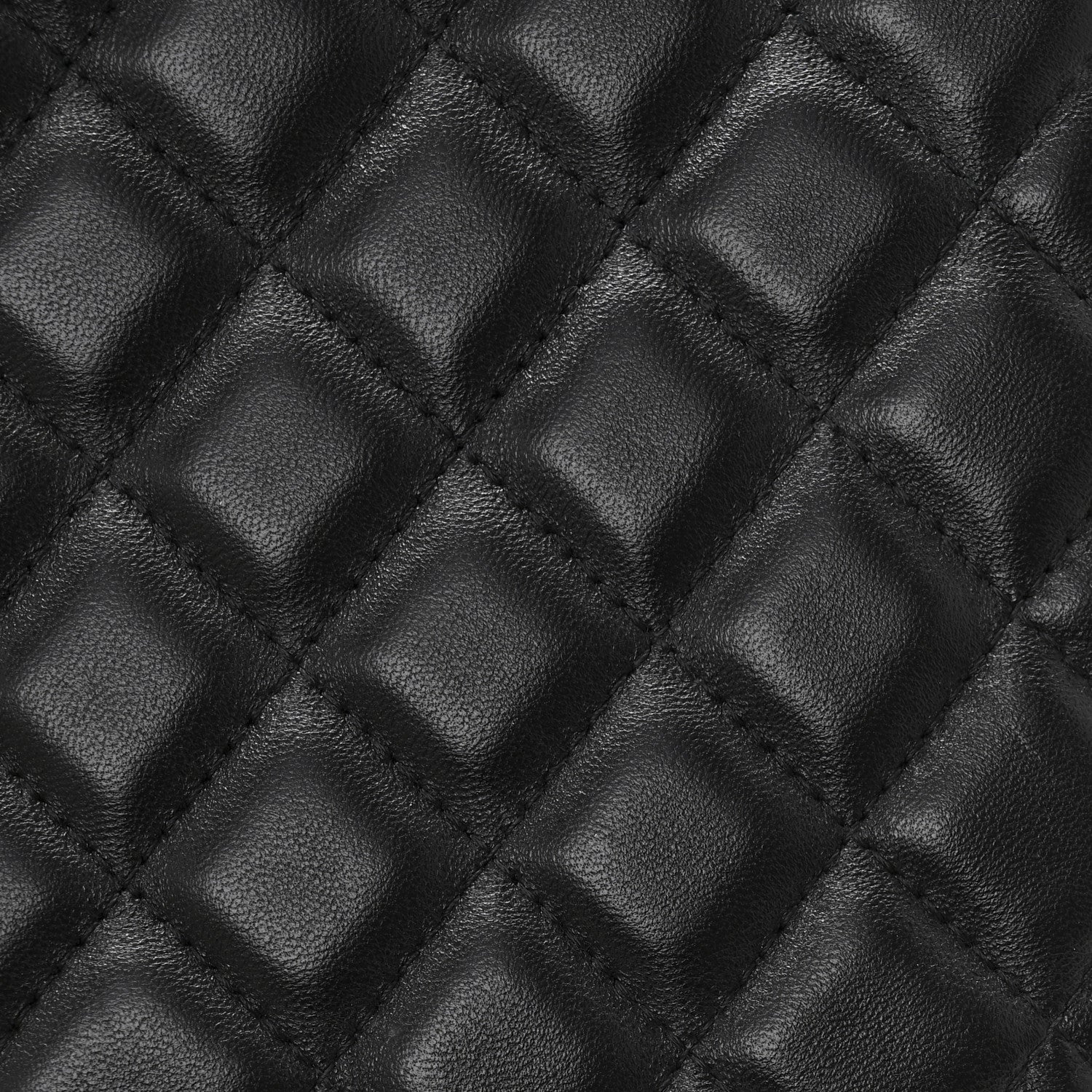 Lambskin Enamel Quilted Document Portfolio Holder Black