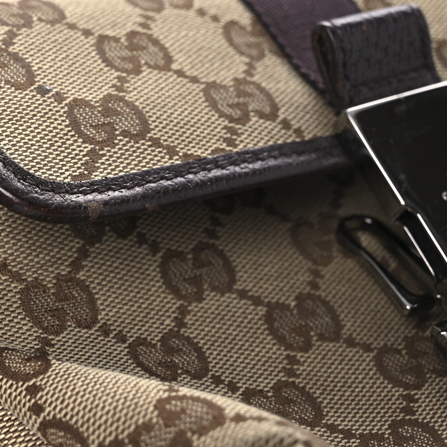 Monogram Waist Pouch Bag Dark Brown