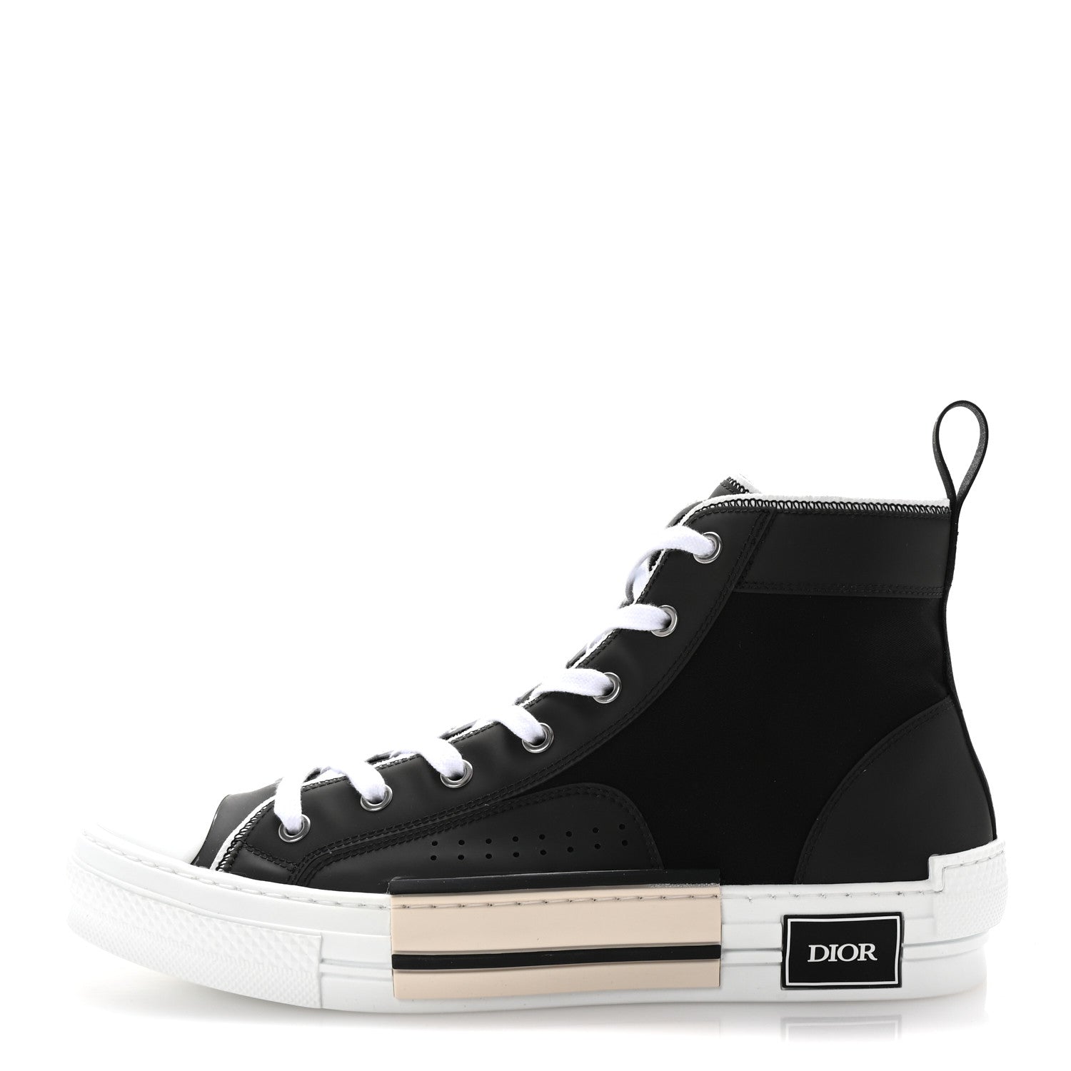 Nylon Calfskin Mens B23 High Top Sneakers 42 Black