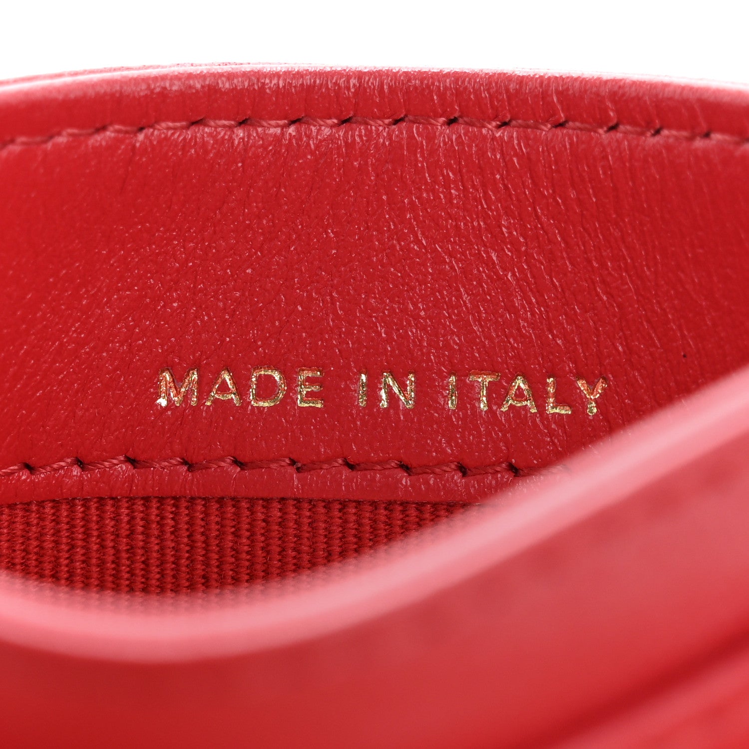 Lambskin Plexiglass Quilted Coco Love Card Holder Red