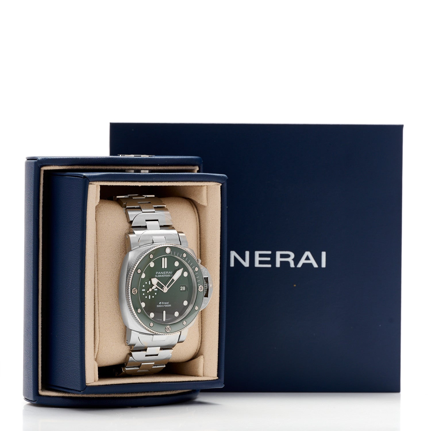 Stainless Steel 44mm Submersible Quaranta Quattro Automatic Watch Green PAM01287