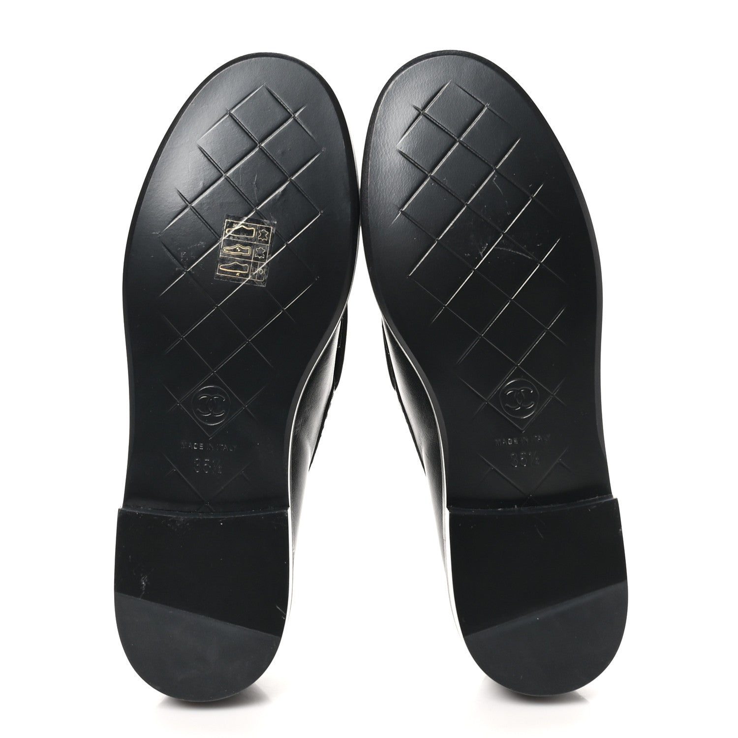 Lambskin Quilted CC Turnlock Loafers 35.5 Black