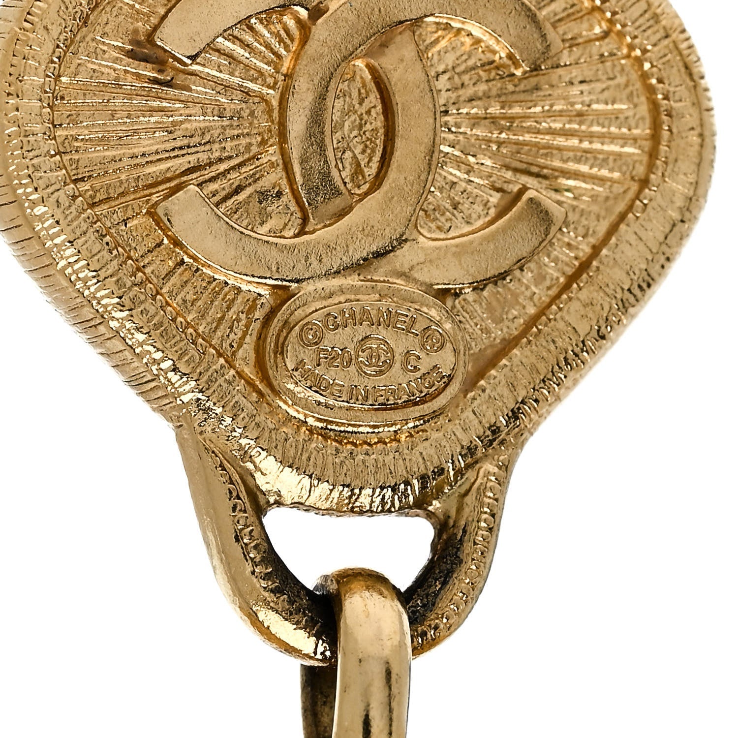 CC Tags Drop Earrings Gold Pink