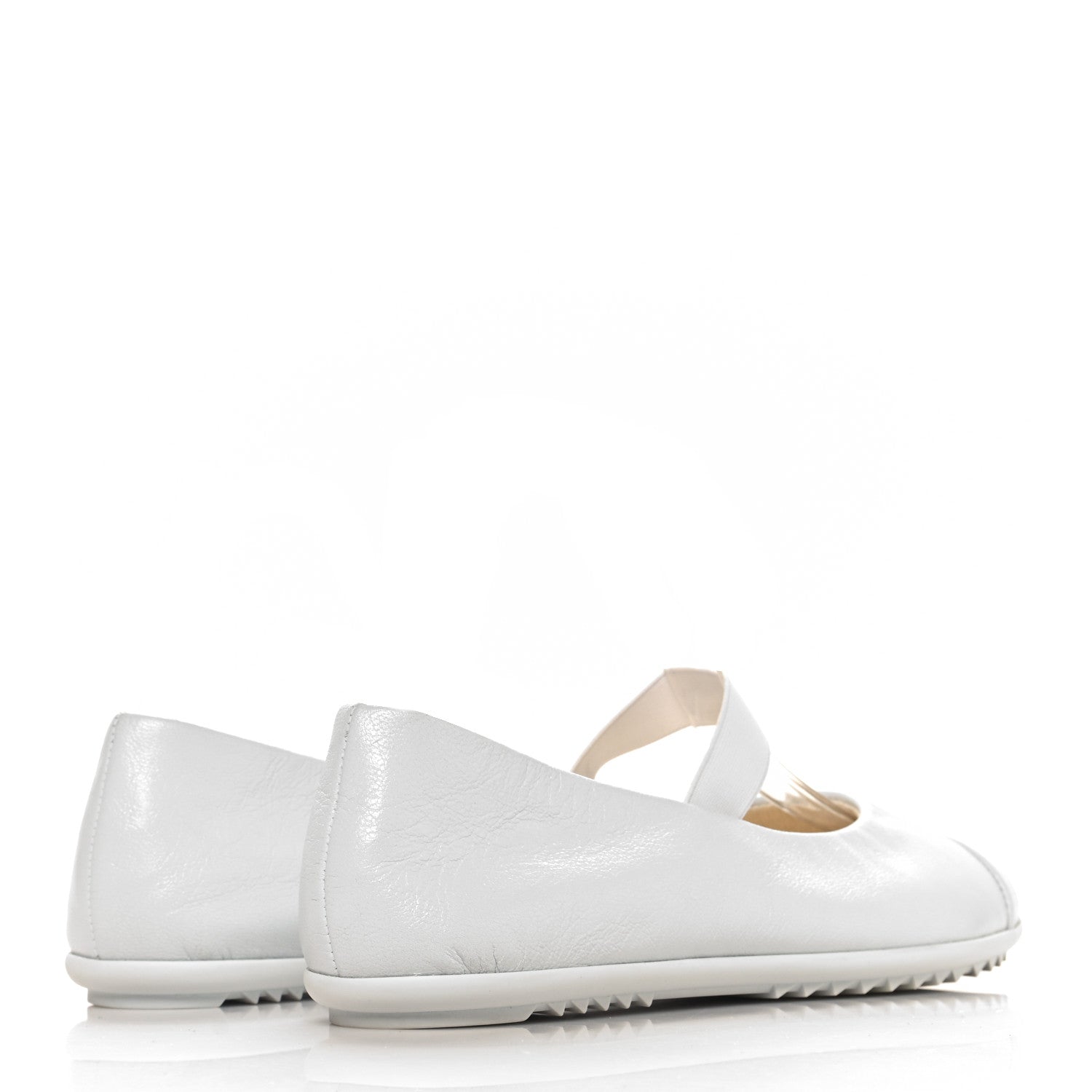Lambskin Cap Toe CC Mary Jane Flats 39.5 White