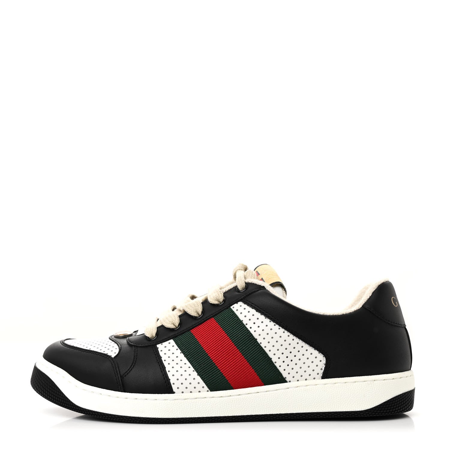 Calfskin Web Mens Screener Sneakers 9 Black White