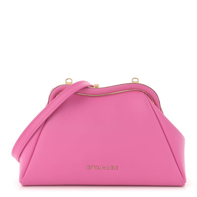 Nappa Serpentine Clutch With Strap Pink