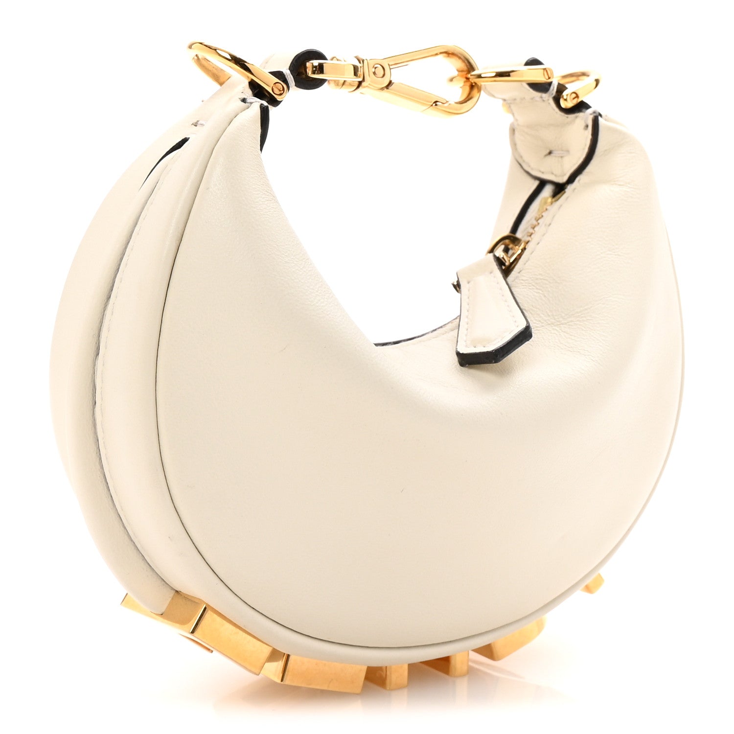 Vitello Grace Matte Nano Fendigraphy Hobo Charm White Ice