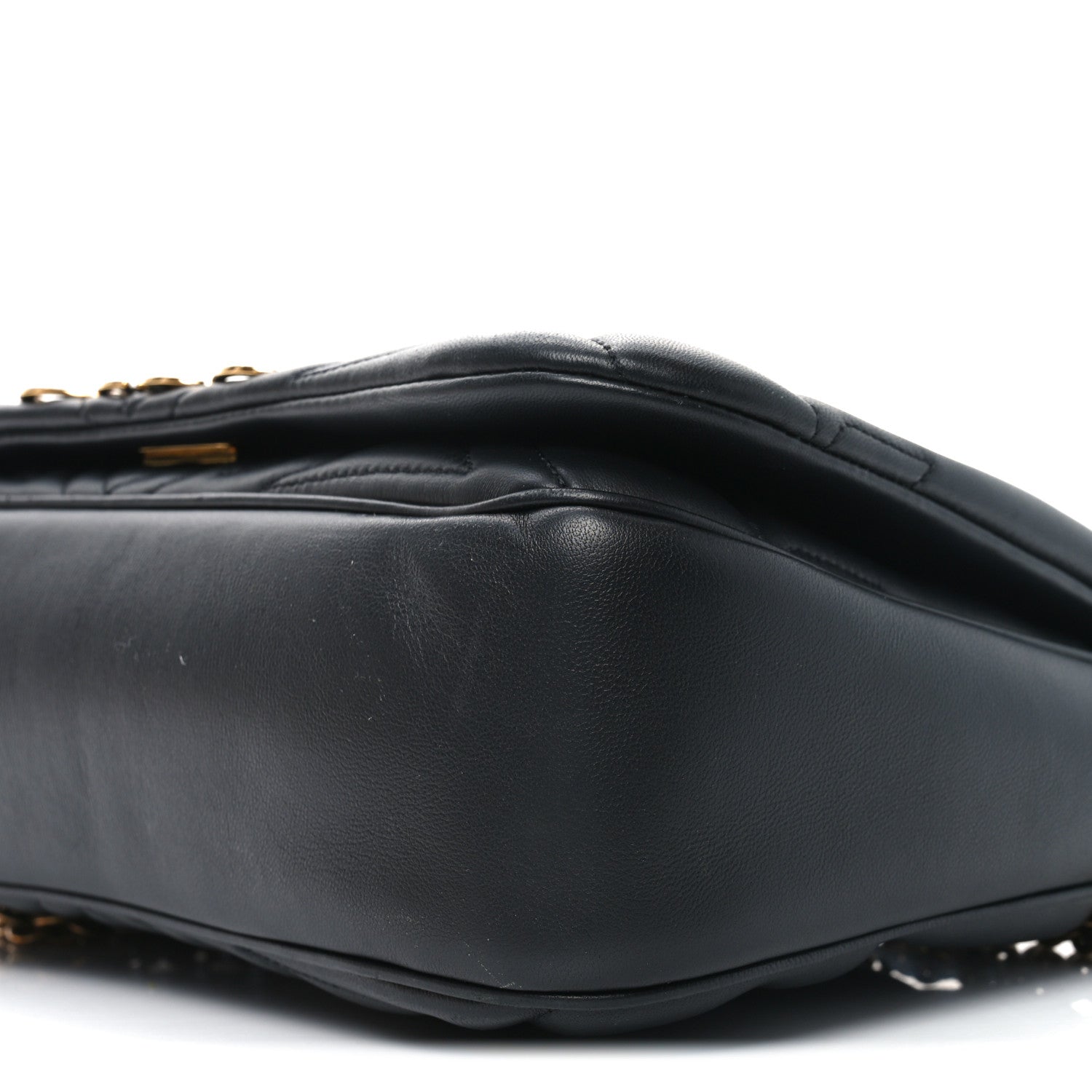 Calfskin Quilted The Seal Chain Shoulder Bag Black