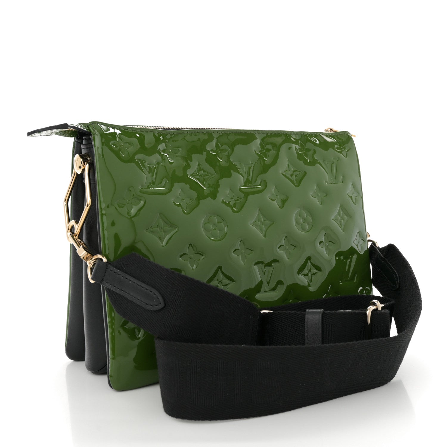 Patent Embossed Monogram Coussin PM Green Black