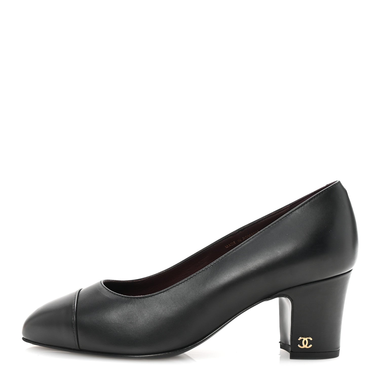 Lambskin Cap Toe CC Uniform Pumps 38 Black