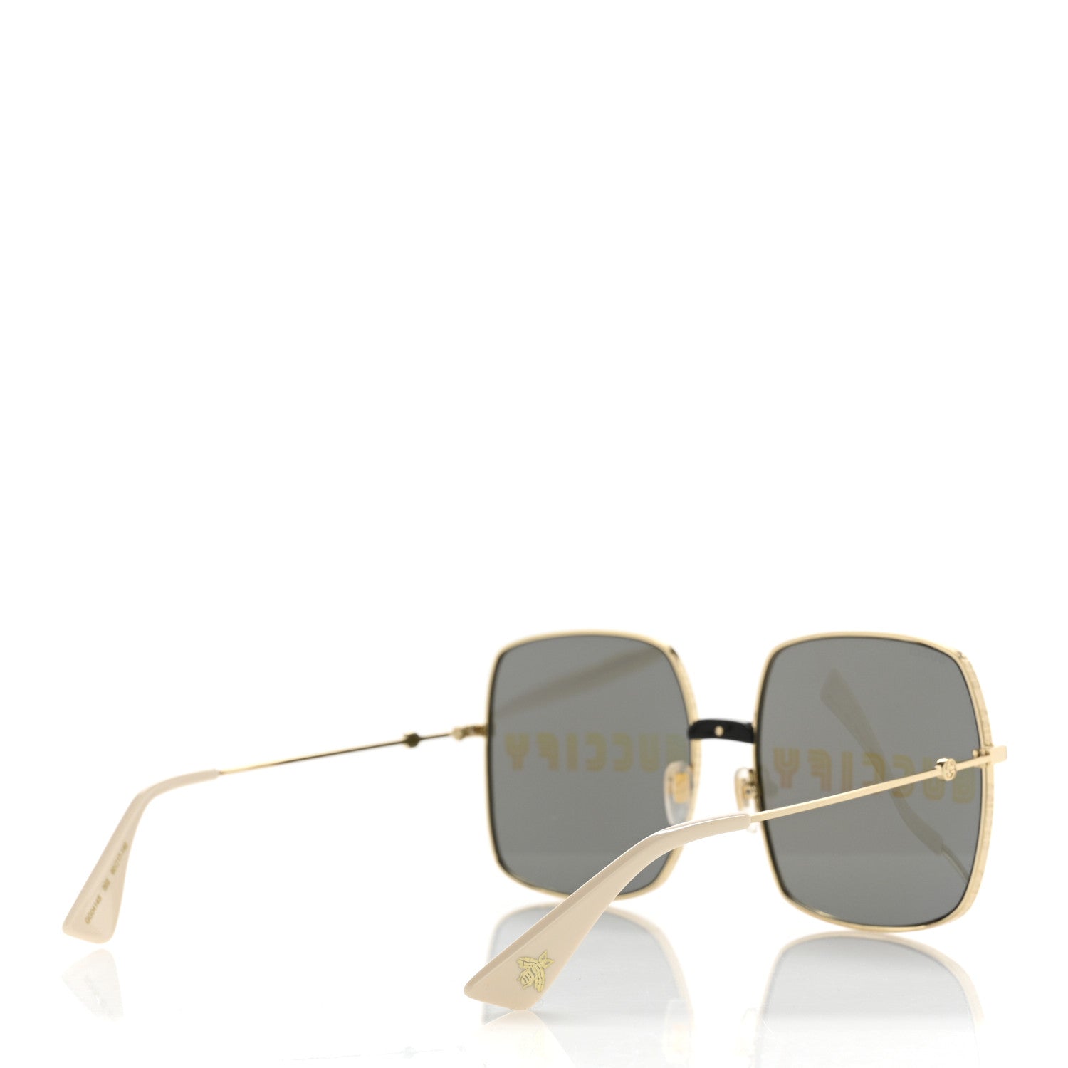 Metal Rectangular Guccify Frame Sunglasses GG0414S Gold