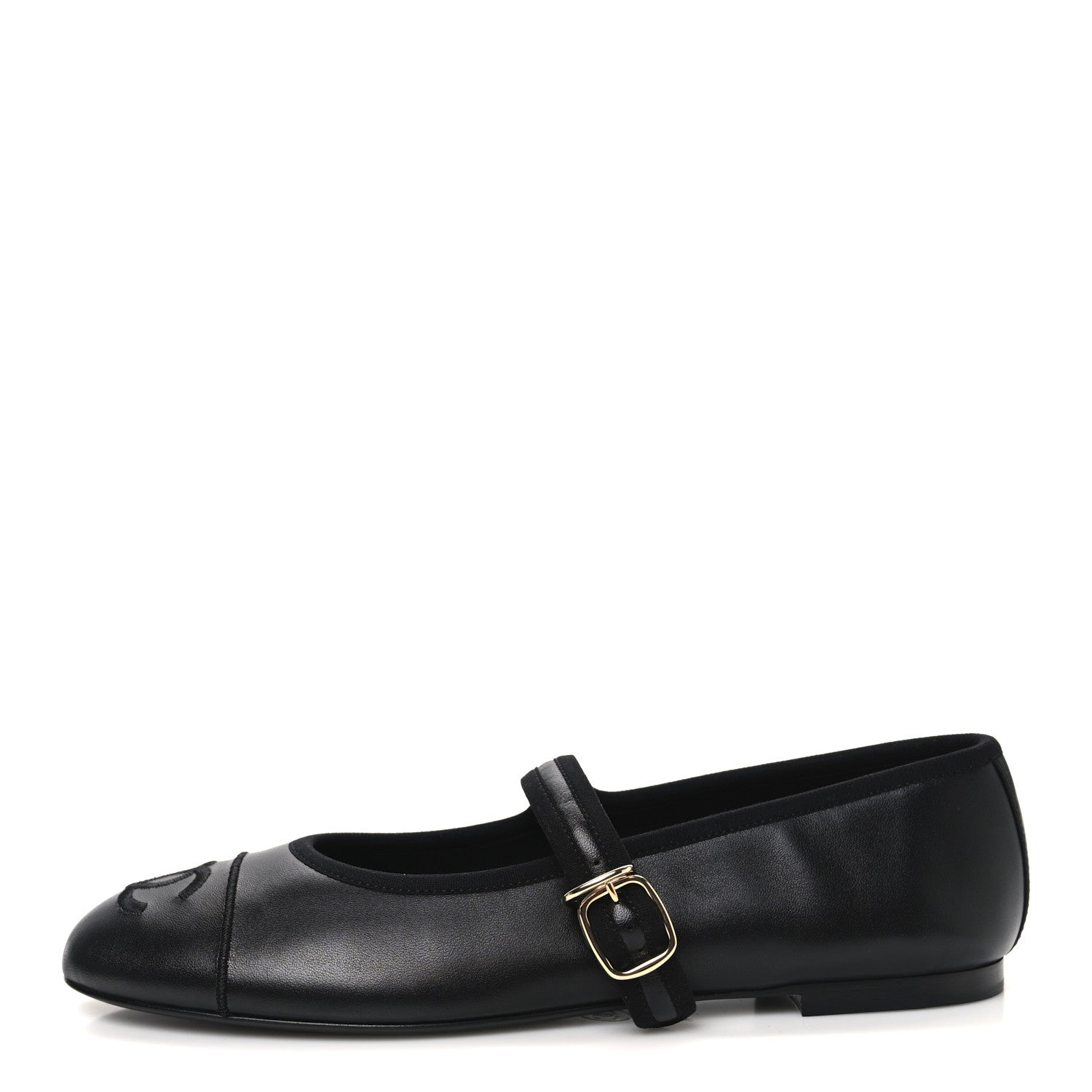 Lambskin Mary Jane Flats 38.5 Black
