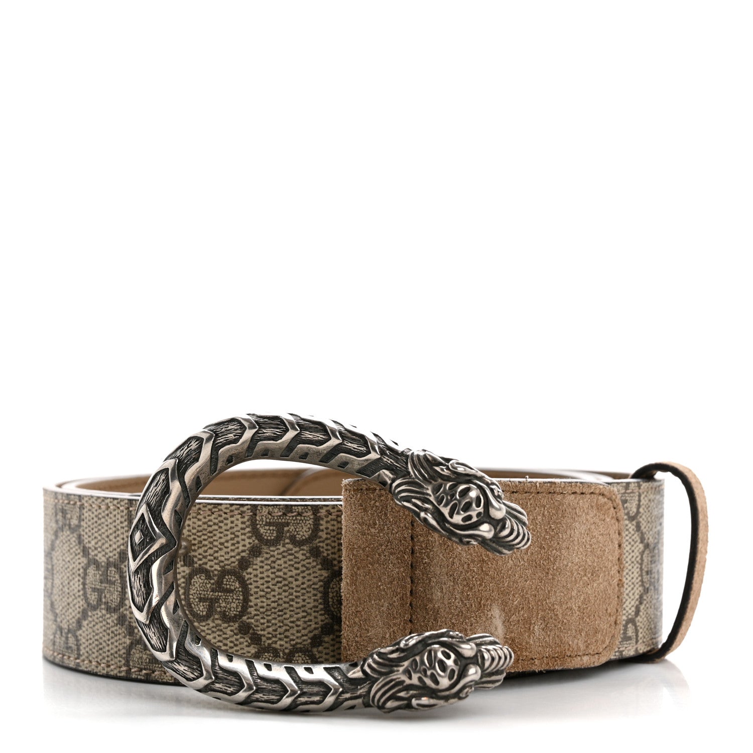 GG Supreme Monogram Suede Dionysus 40mm Belt 90 36 Beige Taupe