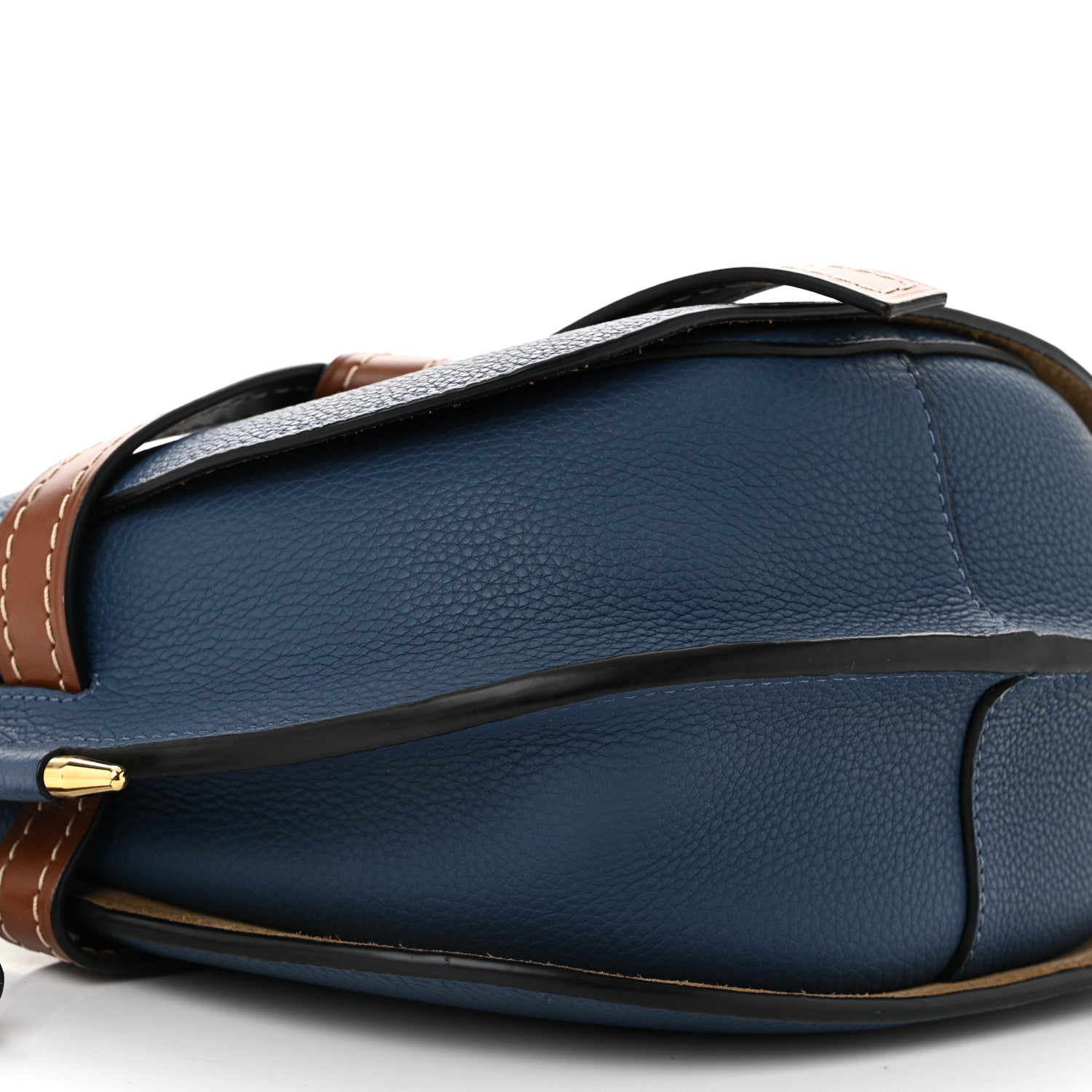 Grained Calfskin Small Gate Crossbody Bag Varsity Blue Pecan