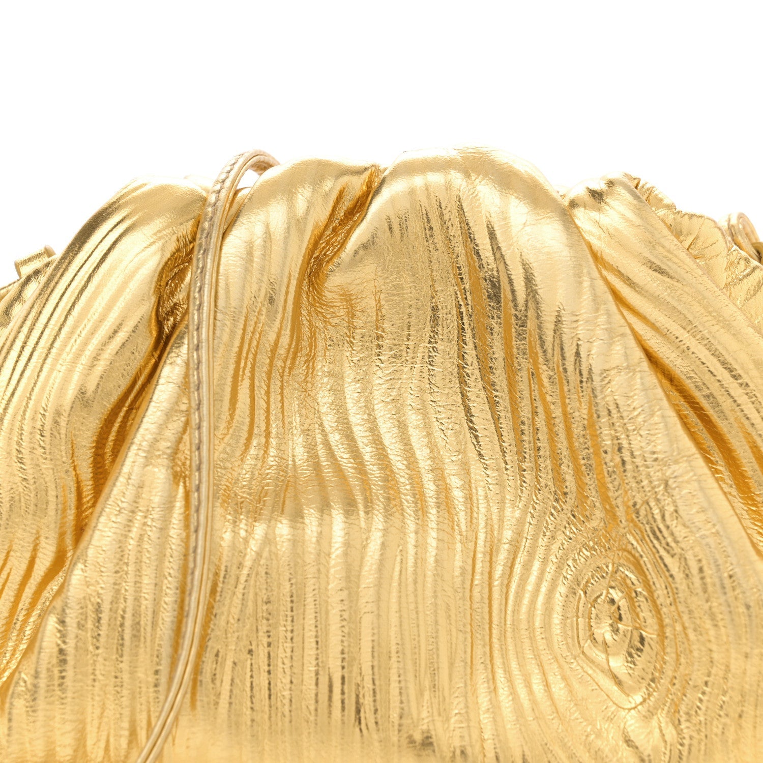 Metallic Bark Calfskin The Mini Pouch Gold