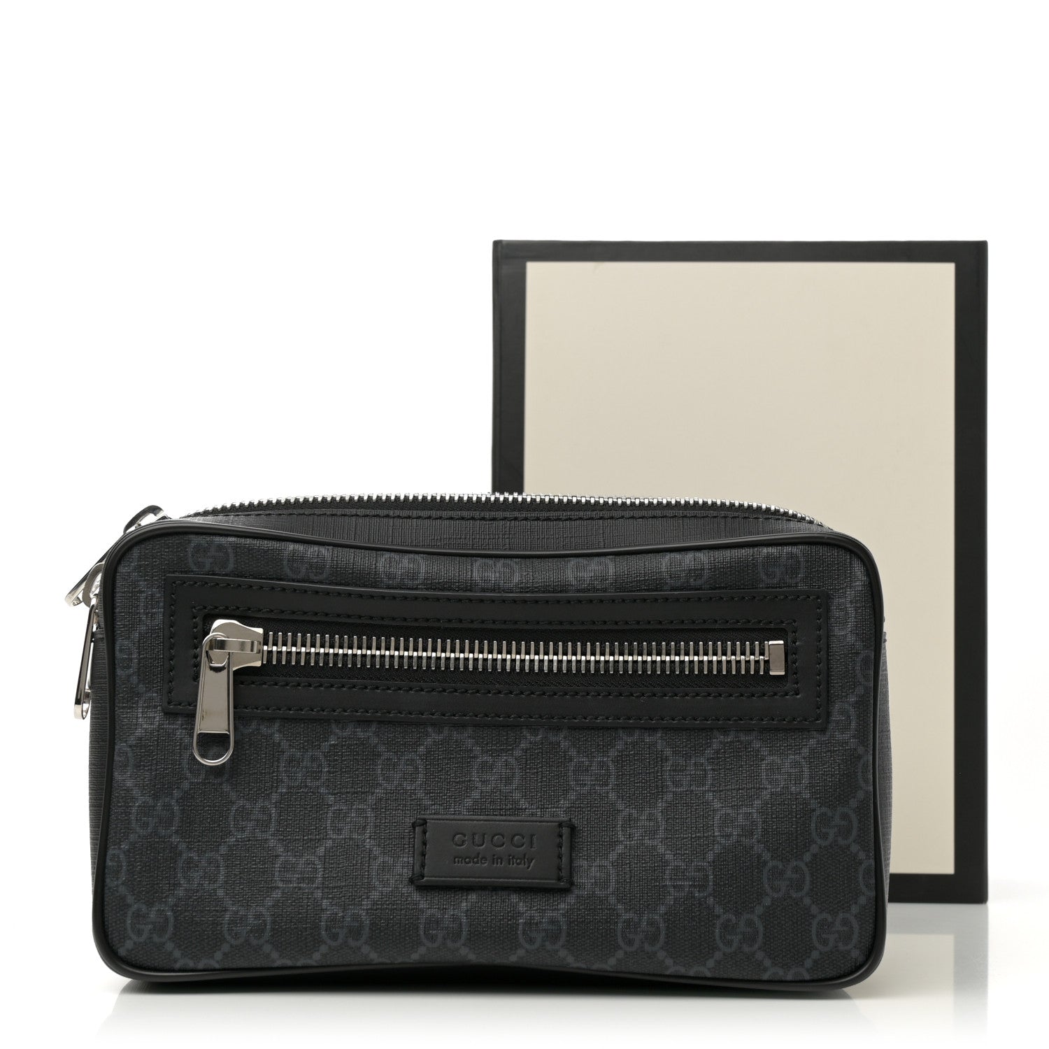 Soft GG Supreme Monogram Web Belt Bag Black Grey