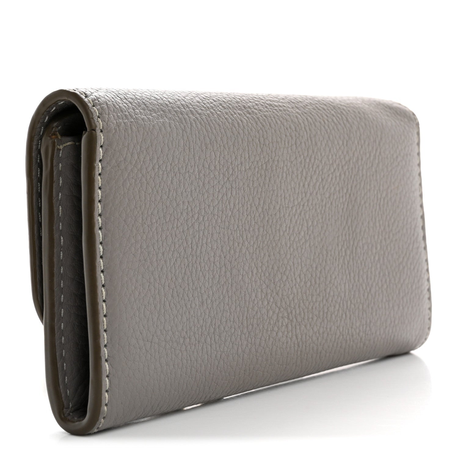 Calfskin Marcie Continental Flap Wallet Cashmere Grey