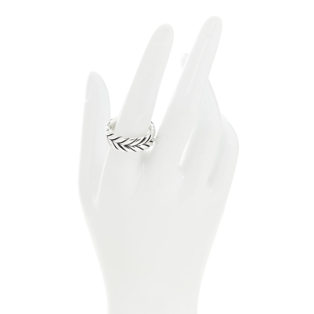 Sterling Silver 9mm Chevron Band Ring 58 8.25