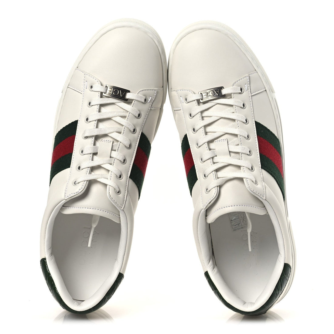 Ultralight Plume Calfskin Web Mens New Ace Sneakers 9 Green Ace