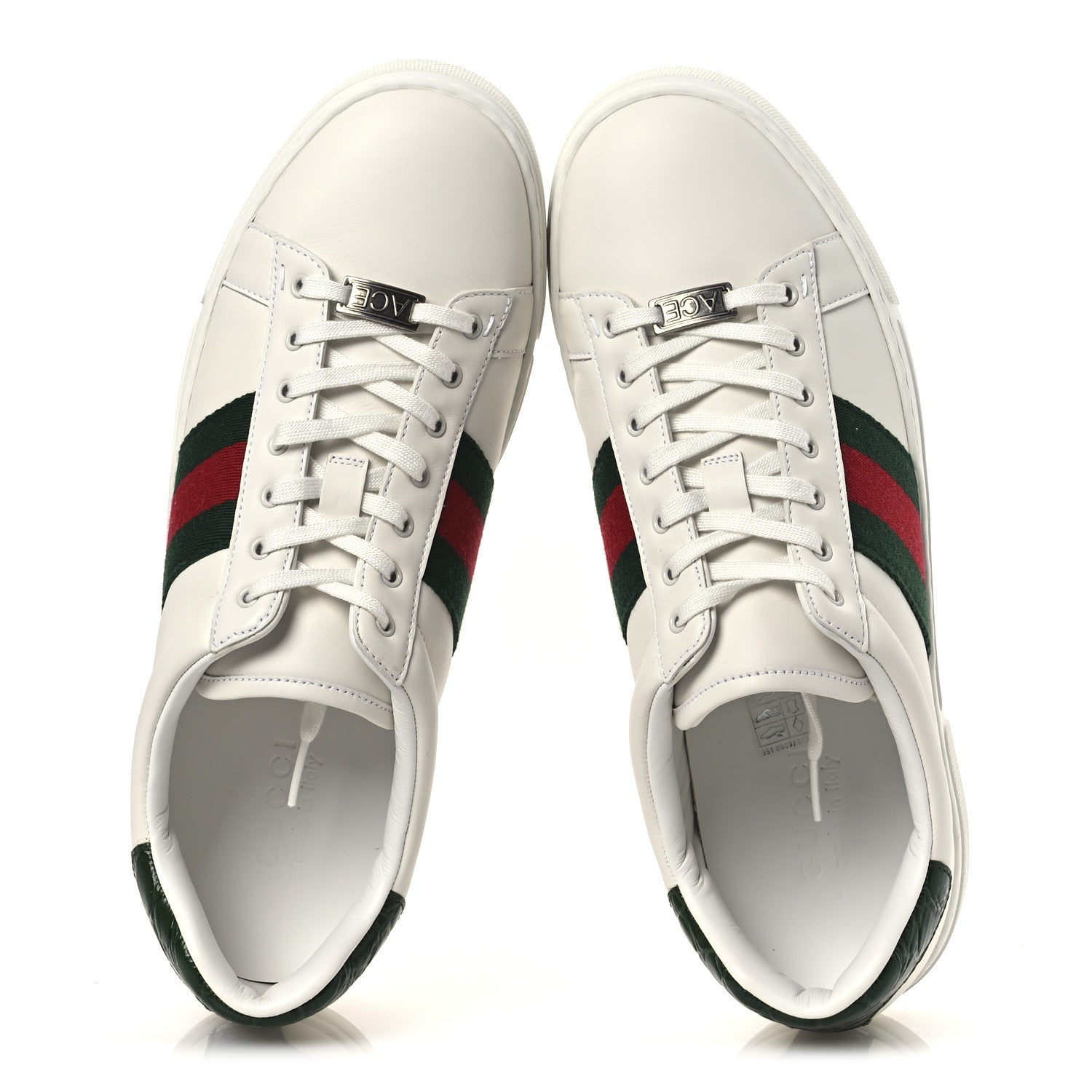 Ultralight Plume Calfskin Web Mens New Ace Sneakers 9 Green Ace