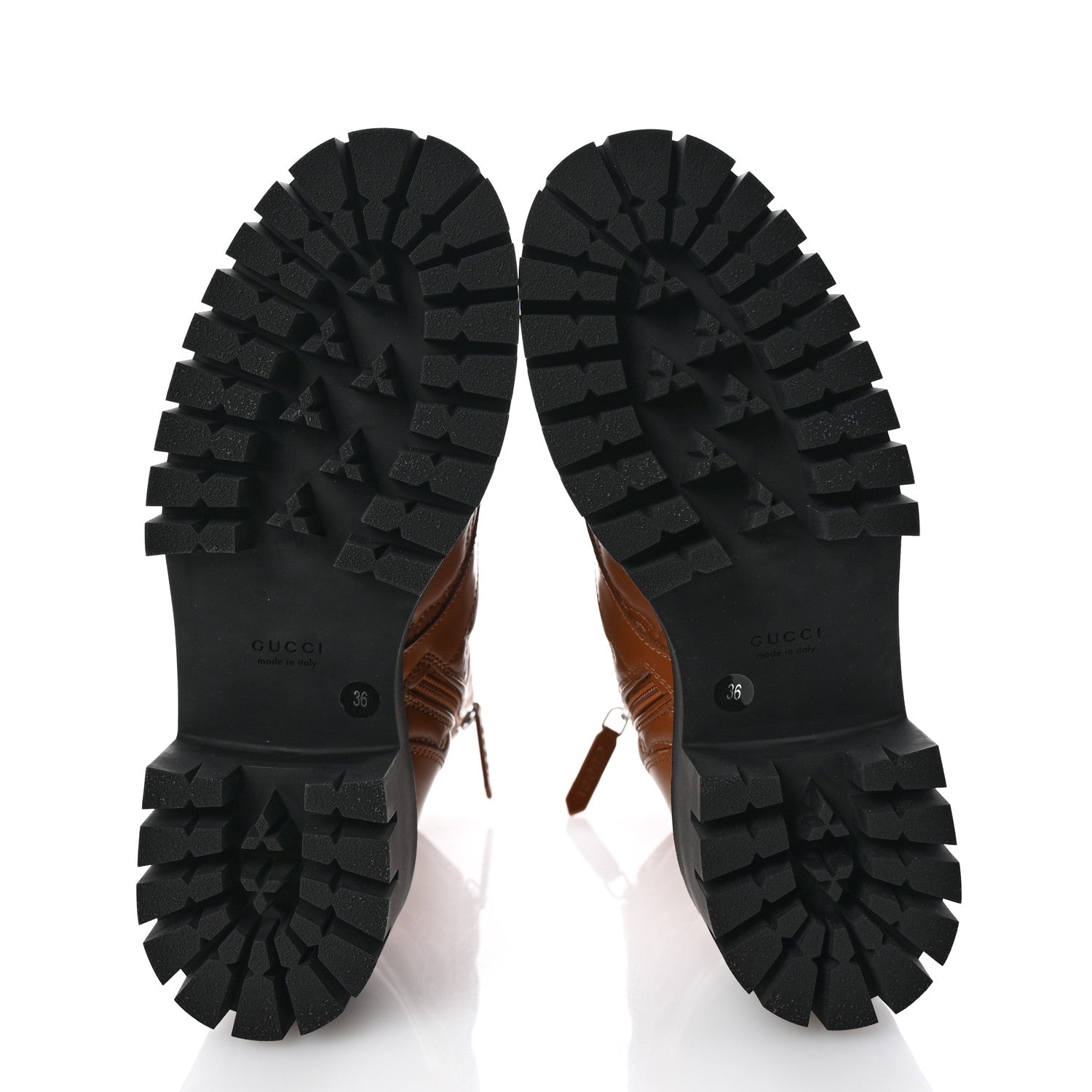 Cordovan Lux Nappa GG Matelasse Lace Up 60mm Combat Boots 36 Dark Hazel Brown