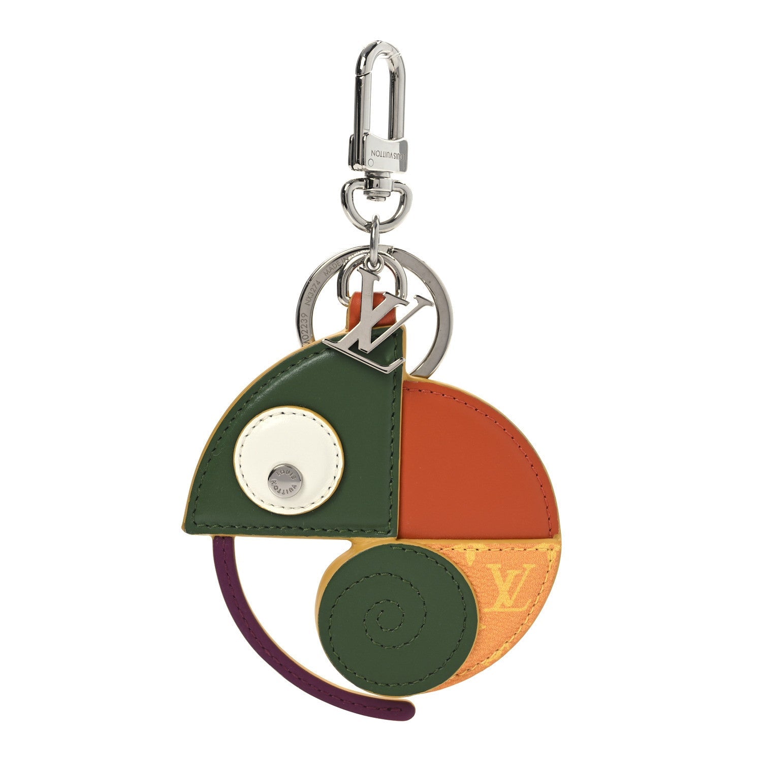 Calfskin Monogram LV Chameleon Bag Charm Key Holder  Multicolor