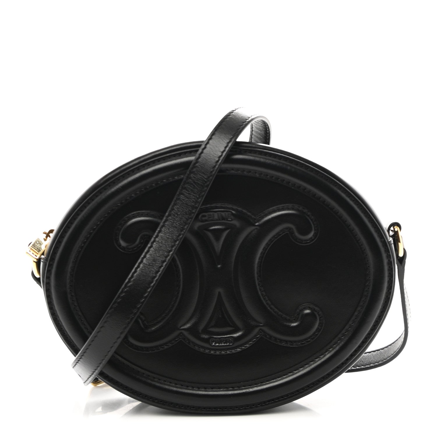Smooth Calfskin Cuir Triomphe Oval Bag Black