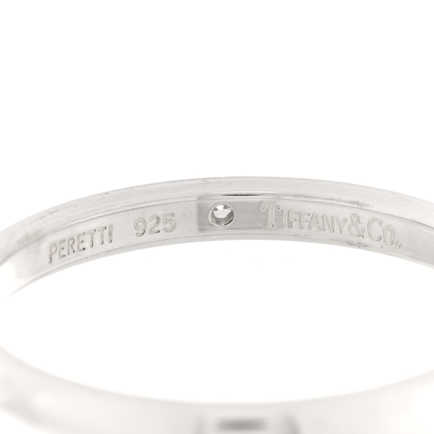 Elsa Peretti Sterling Silver Diamond Band Ring 67 11.75