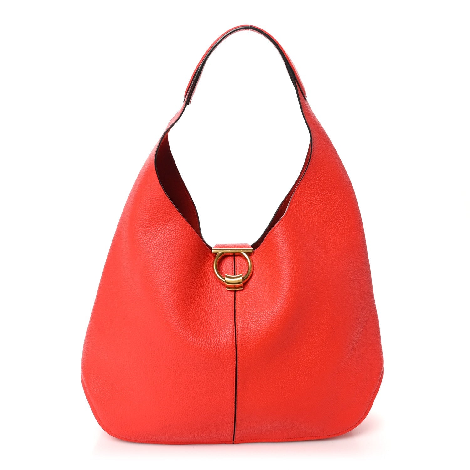 Calfskin Gancini Margot Hobot Candy Apple Red