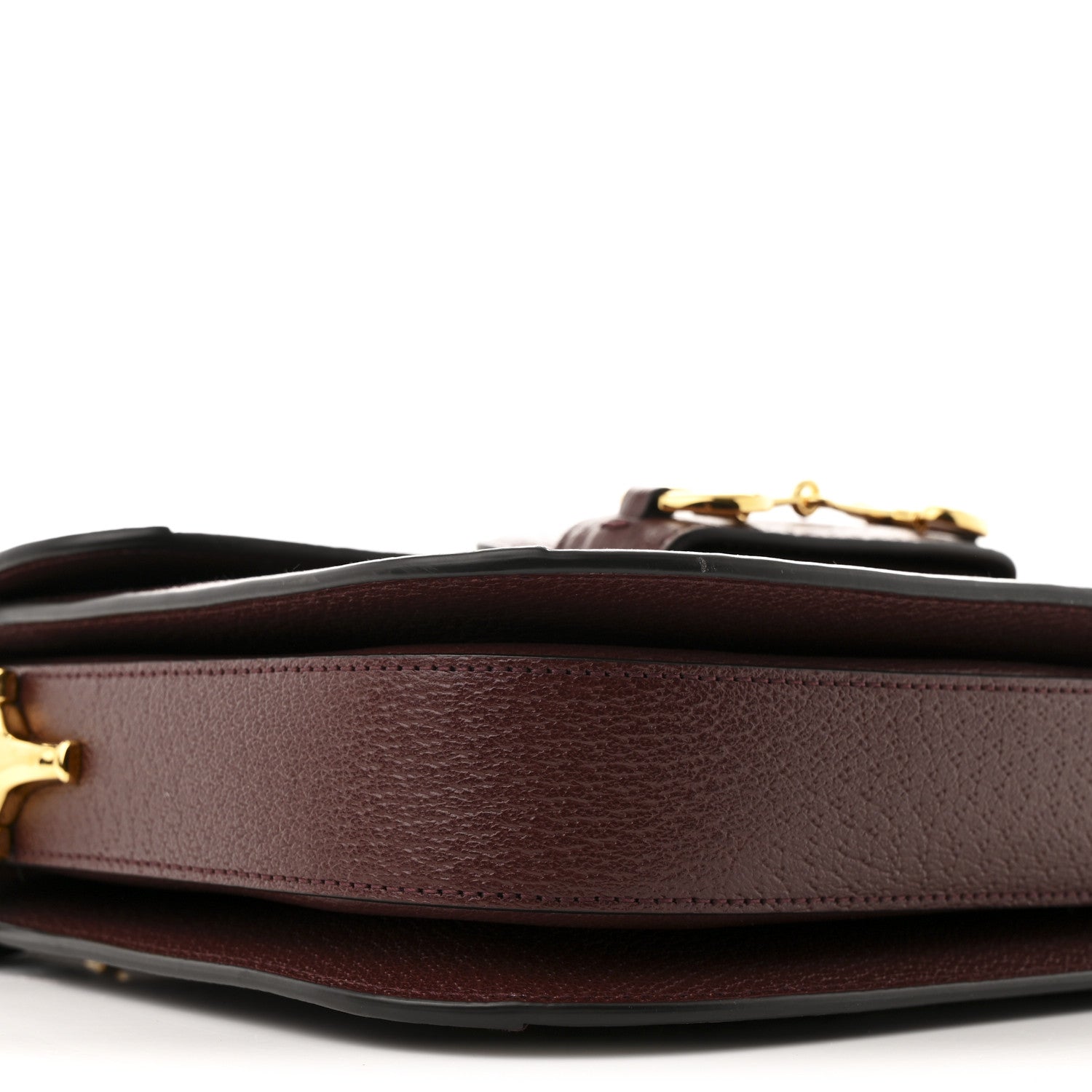 Monogram Textured Dollar Calfskin Horsebit 1955 Shoulder Bag Sahara Rubino Chardonnay