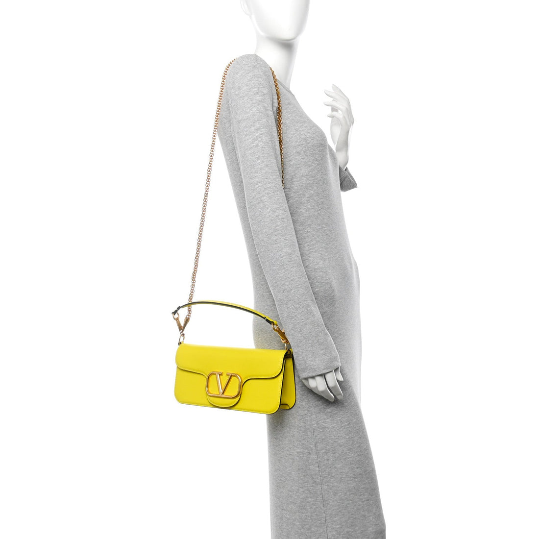 Calfskin Vlogo Loco Shoulder Bag Bright Lemon