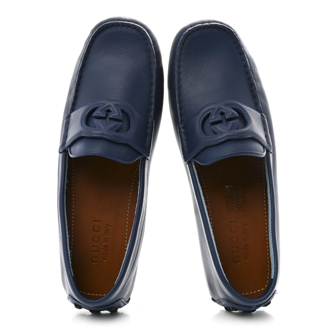 Soft Clove Calfskin Mens Interlocking G Driver Loafers 8 Royale