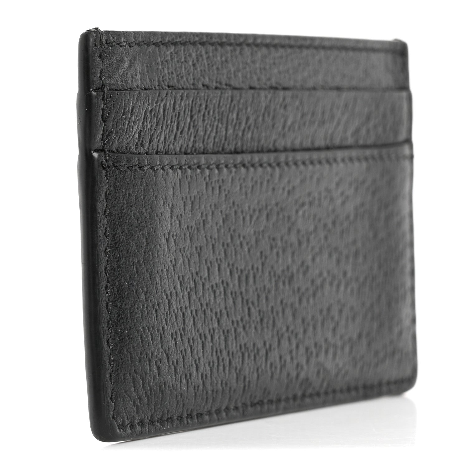 Calfskin Boar Effect GG Marmont Card Holder Black
