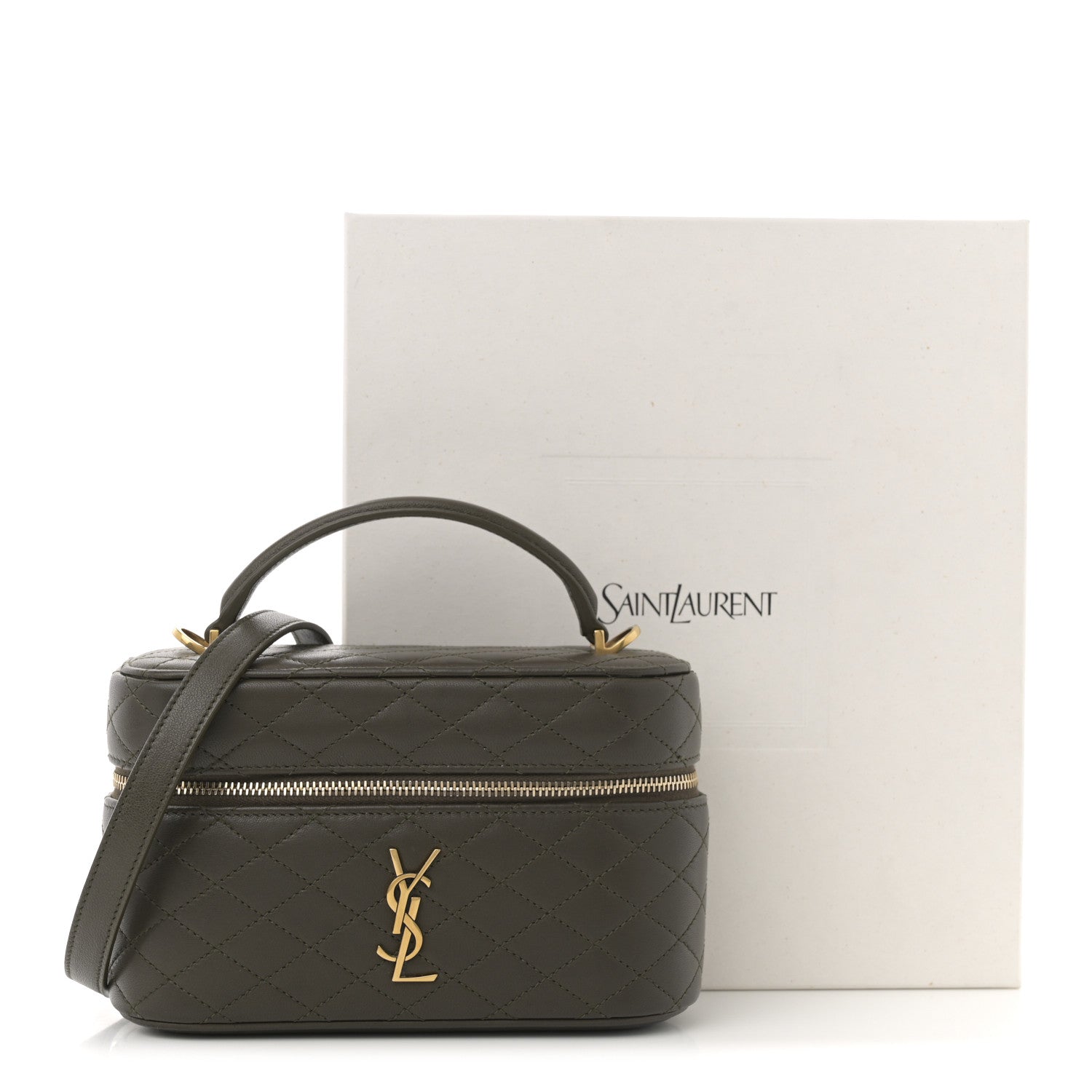 Lambskin Quilted Mini Gaby Vanity Case Light Musk