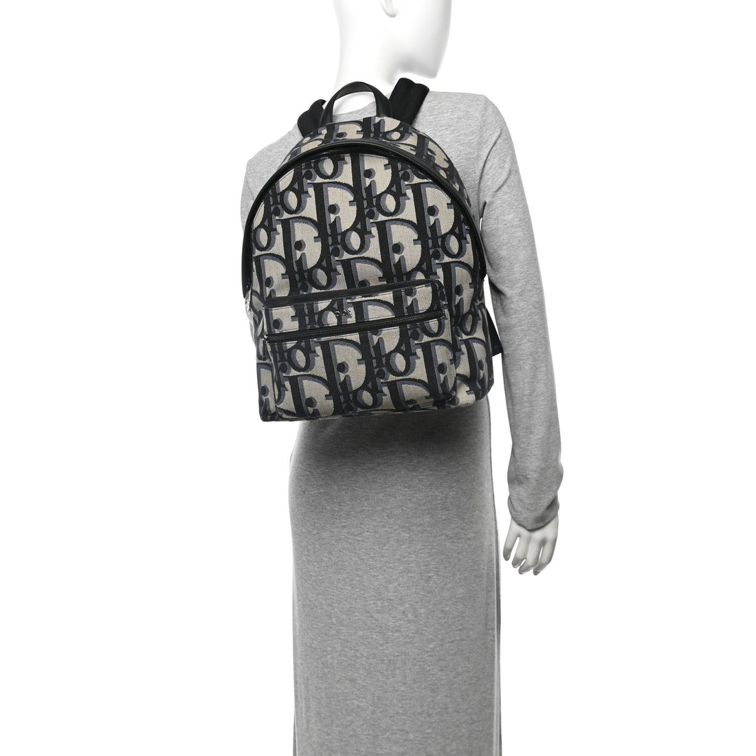 Oblique Maxi Calfskin Rider Kid's Backpack Beige Blue